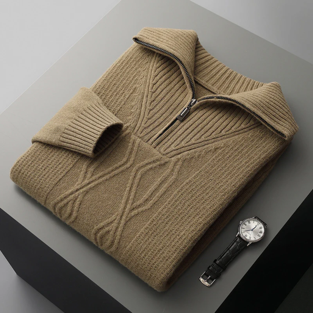 Taranto Merino Wool Zip Sweater