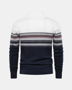 Frederico Cotton Zip Sweater with Pattern