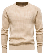 Men's Sweater With Grid Pattern