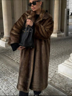 Abrigo largo de piel