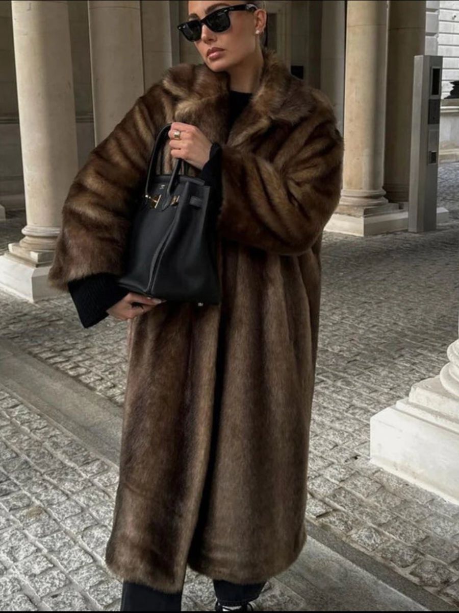 Abrigo largo de piel