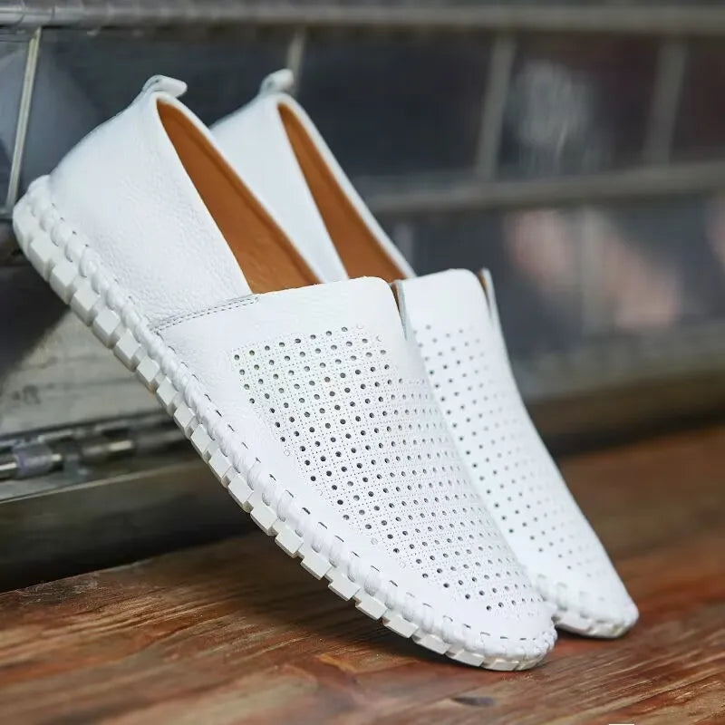 Elegante Åndbar Læder Loafers 