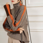 Malou™ | Suéter de cuello alto con llamativas rayas contrastantes