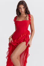 Dalia | Vestido largo con volantes